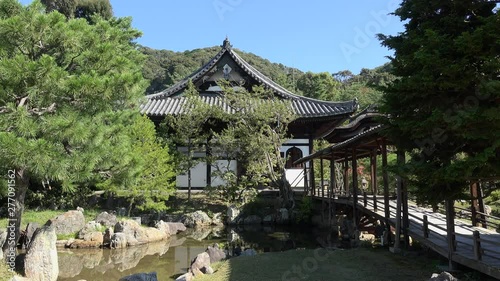 Kangetsu-dai (Moon Viewing Pavilion) with the bridge in the  Kodai-ji Buddhist temple. Higashiyama, Kyoto, Japan photo