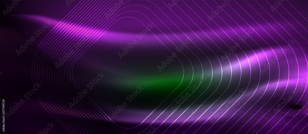 Dark background with neon glowing elements, shiny motion concept Dark background with neon glowing elements, shiny motion concept