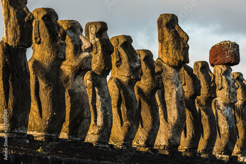 Profiles of Ahu Tongariki Moai Statues
