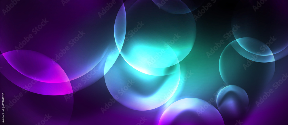 Shiny neon color light with circles abstract background Shiny neon color light with circles abstract background