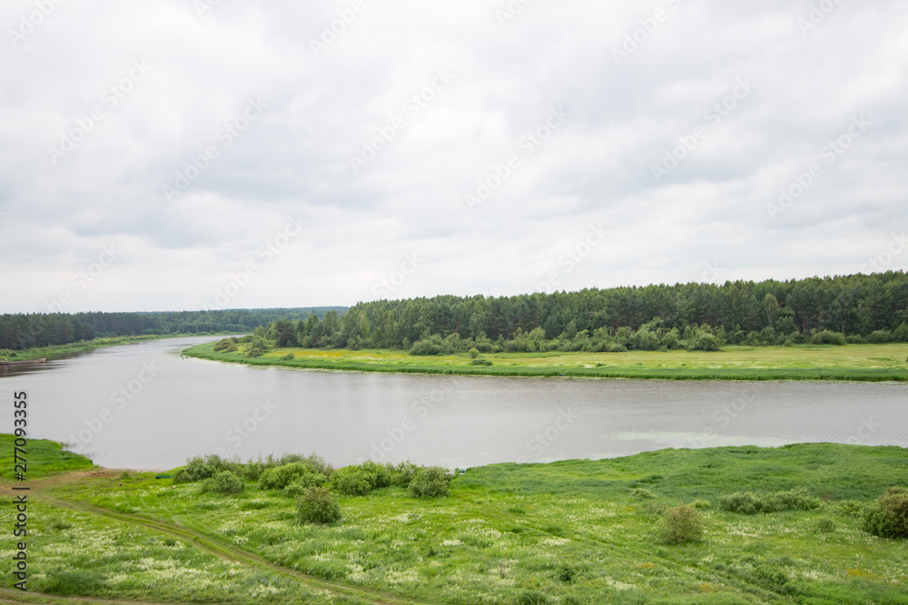 Beautiful natural scenery of river green forest Beautiful natural scenery of river green forest