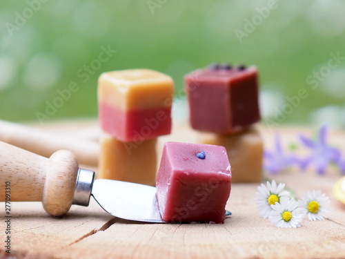 July 2019 – An Square Piece Of Parma Violet Flavoured, Handmade Gourmet Fudge      