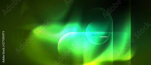 Neon glowing techno lines, blue hi-tech futuristic abstract background template