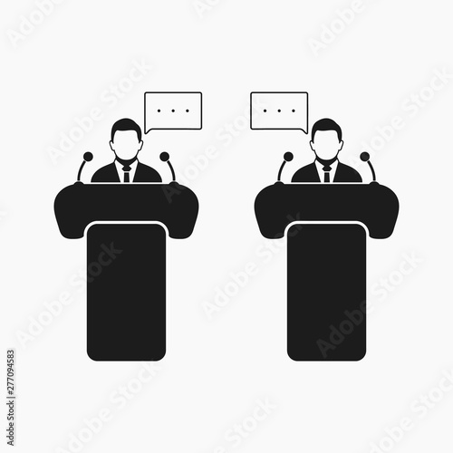 Debate icon. Flat style vector EPS.