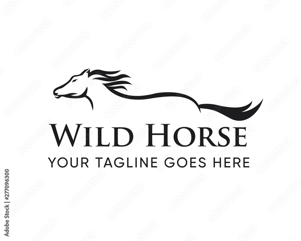 Obraz premium Creative Horse Elegant Logo Symbol Design Illustration Vector for Company