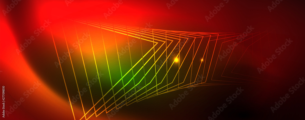 Techno glowing background, futuristic dark template with neon light effects and simple forms, vector Techno glowing background, futuristic dark template with neon light effects and simple forms, vector