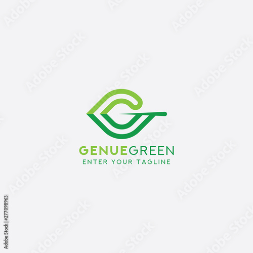 initial letter g logo green leaf eco, nature logo, organic logo, symbol green leaf vector eps10.