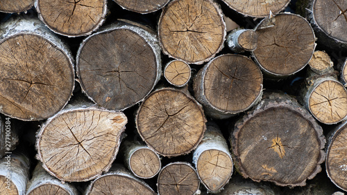 logs. firewood. wood for fireplace. stack of wood for winter. woodpile close up.  firewood surface background.