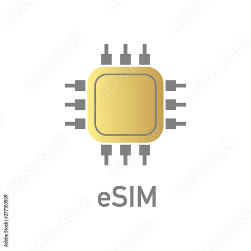 esim embedded sim card modern technology vector