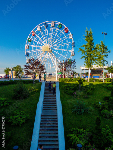 ALMATY, KAZAKHSTAN - JUNE 18, 2018: The ferris wheel on the Kok-Tobe Hill.
