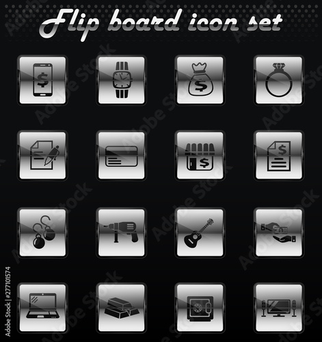 pawn shop icon set