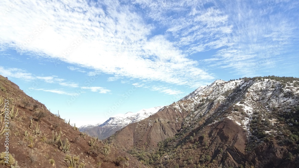 Cajon del Maipo, Farellones and Mirador de los Condores located in the Cordillera de los Andes, Santiago de Chile, Chile