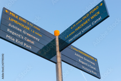 London direction sign photo