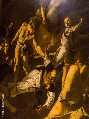 The Martyrdom of St. Matthew (Italian: Martirio di San Matteo) by Caravaggio in the Contarelli Chapel, San Luigi dei Francesi church, Rome, Italy photo