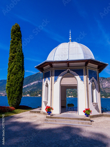 Moorish Kiosk (Italian: Chiosco Moresco) in the Gardens of Villa Melzi, Bellagio, Lake of Como, Italy photo
