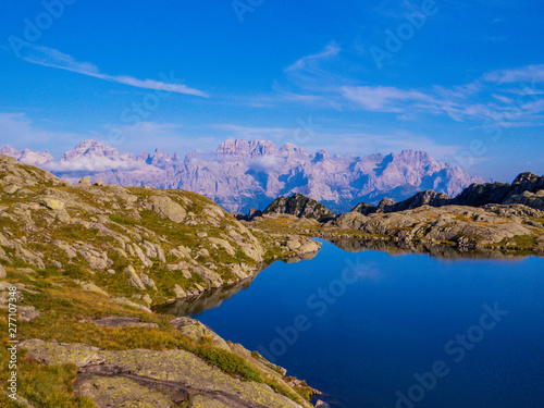 Fototapeta Naklejka Na Ścianę i Meble -  Lago Nero (English: Black Lake) in Cornisello, Brenta Dolomites, Trentino-Alto Adige, north Italy