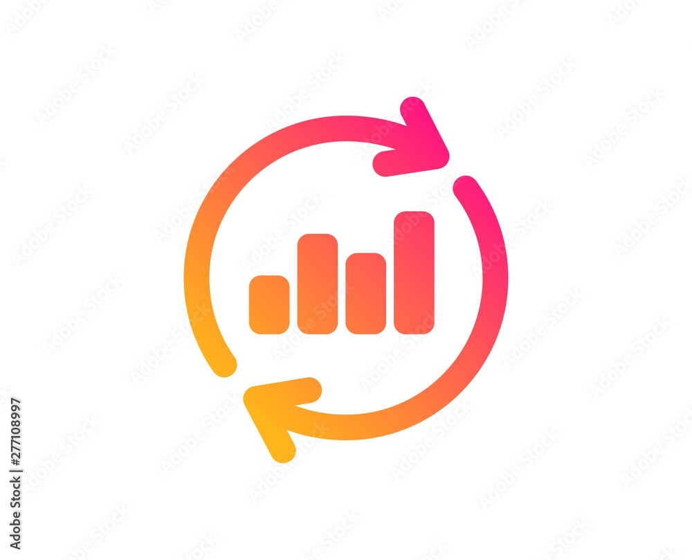 Chart icon. Update Report graph or Sales growth sign. Analysis and Statistics data symbol. Classic flat style. Gradient update data icon. Vector Chart icon. Update Report graph or Sales growth sign. Analysis and Statistics data symbol. Classic flat style. Gradient update data icon. Vector