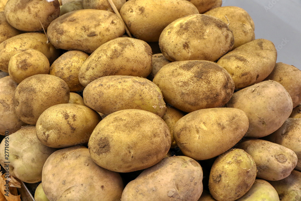 Potatoes ready to be sold at the fruit market Potatoes ready to be sold at the fruit market