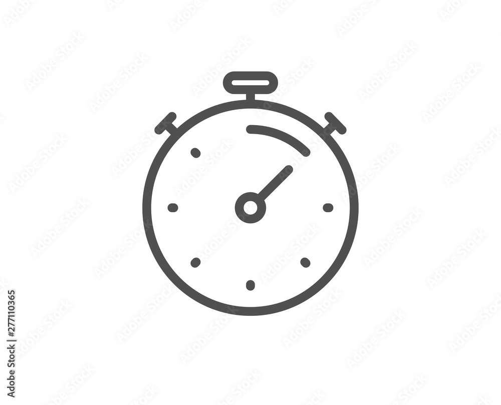 Timer line icon. Time management sign. Stopwatch symbol. Quality design element. Linear style timer icon. Editable stroke. Vector