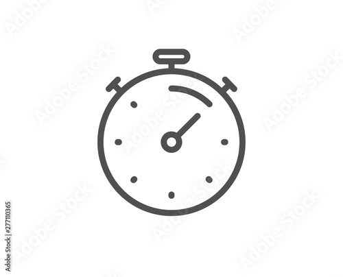 Timer line icon. Time management sign. Stopwatch symbol. Quality design element. Linear style timer icon. Editable stroke. Vector