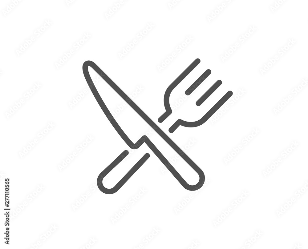 Food Line Icon Cutlery Sign Fork Knife Symbol Quality Design Food Line Icon Cutlery Sign Fork Knife Symbol Quality Design