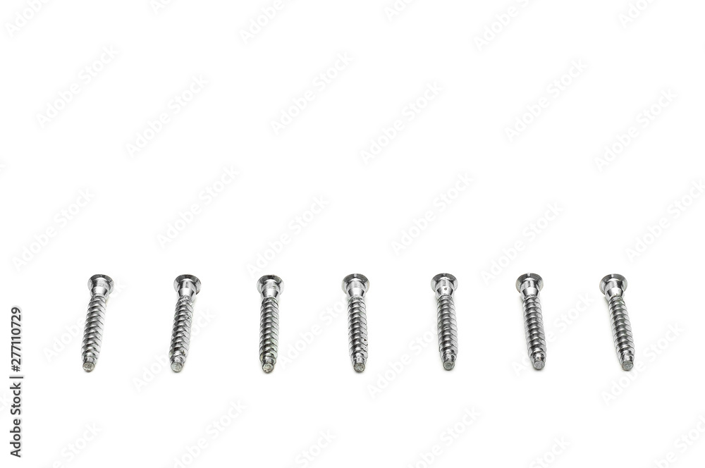 Screws still life large self tapping screws on white background. Screws still life large self tapping screws on white background.