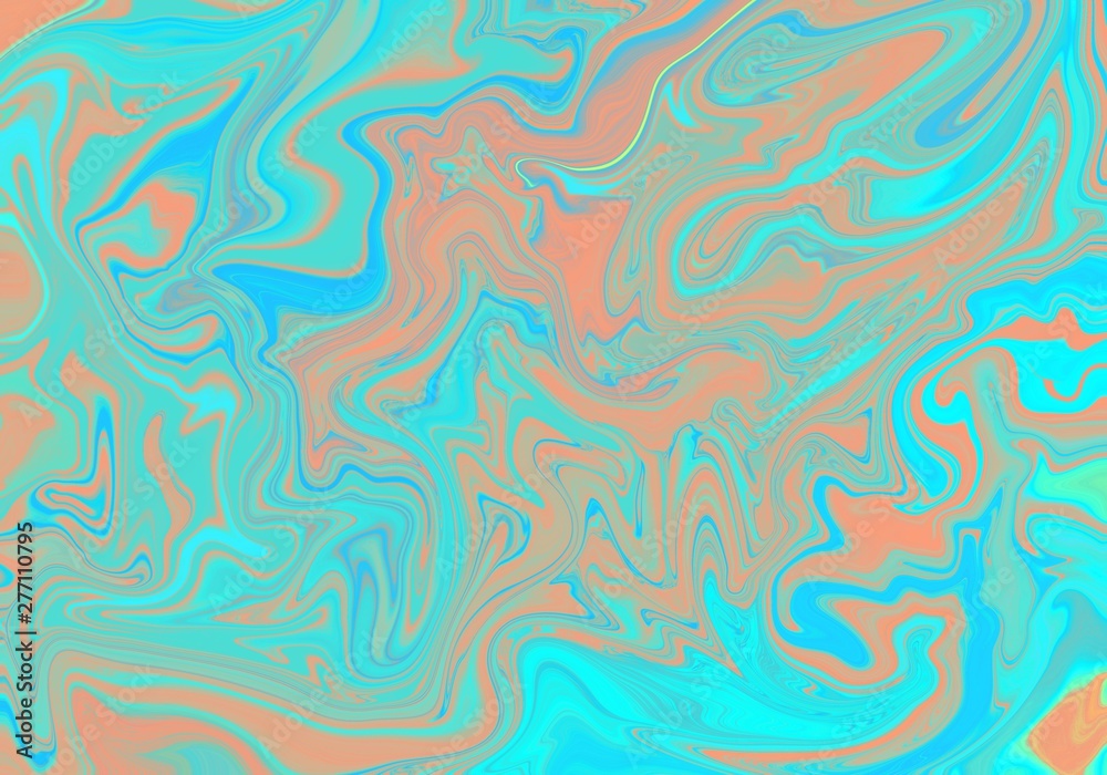 Liquid art concept, close-up. Abstract background made with fluid art technique. Neon colored abstract background. Color of the year 2019. Trend concept. Trendy colorful backdrop with copy space