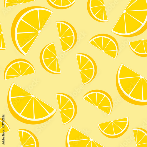 Bright summer background, lemons. Yellow lemons, vector illustration.