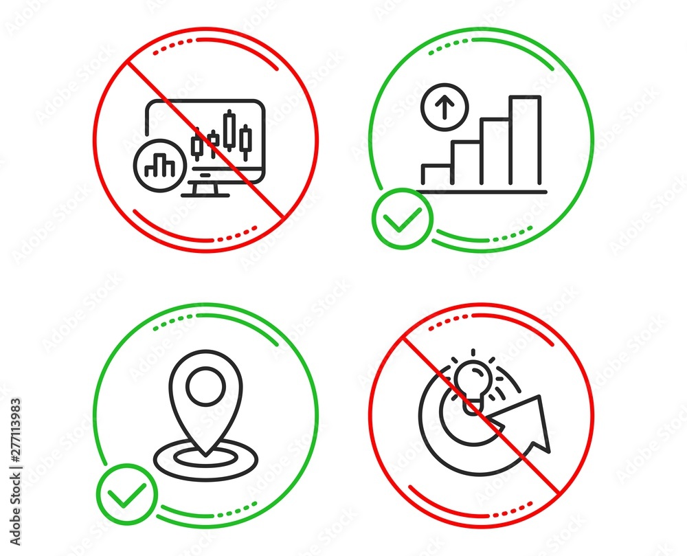 Do or Stop. Candlestick chart, Graph chart and Location icons simple set. Share idea sign. Report analysis, Growth report, Map pointer. Solution. Science set. Line candlestick chart do icon. Vector Do or Stop. Candlestick chart, Graph chart and Location icons simple set. Share idea sign. Report analysis, Growth report, Map pointer. Solution. Science set. Line candlestick chart do icon. Vector
