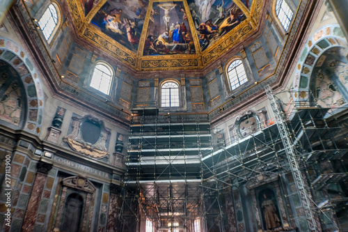 Crucifixion Painting Construction San Lorenzo Medici Church Florence Italy