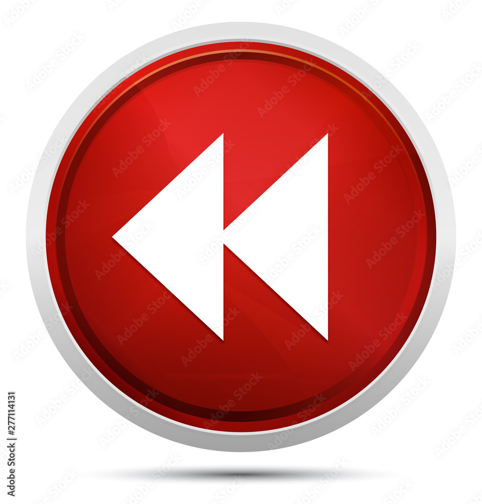 Jump backward icon Promo Red Round Button Jump backward icon Promo Red Round Button