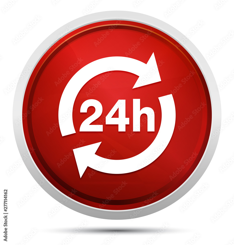 24 hours update icon Promo Red Round Button 24 hours update icon Promo Red Round Button