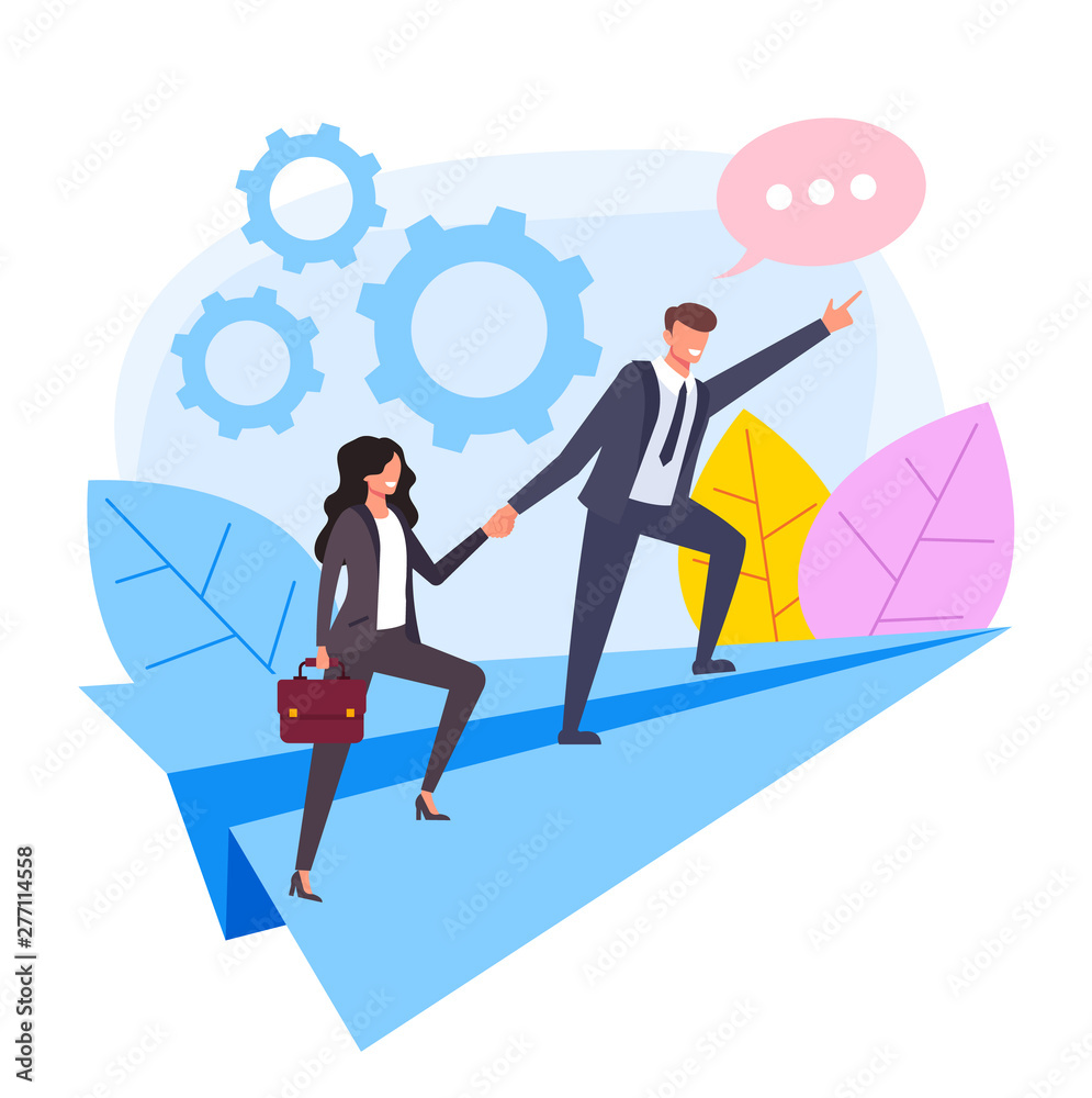 Business leadership teamwork successful business concept. Vector flat graphic design cartoon illustration Business leadership teamwork successful business concept. Vector flat graphic design cartoon illustration