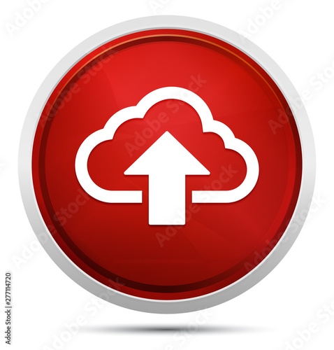 Cloud upload icon Promo Red Round Button