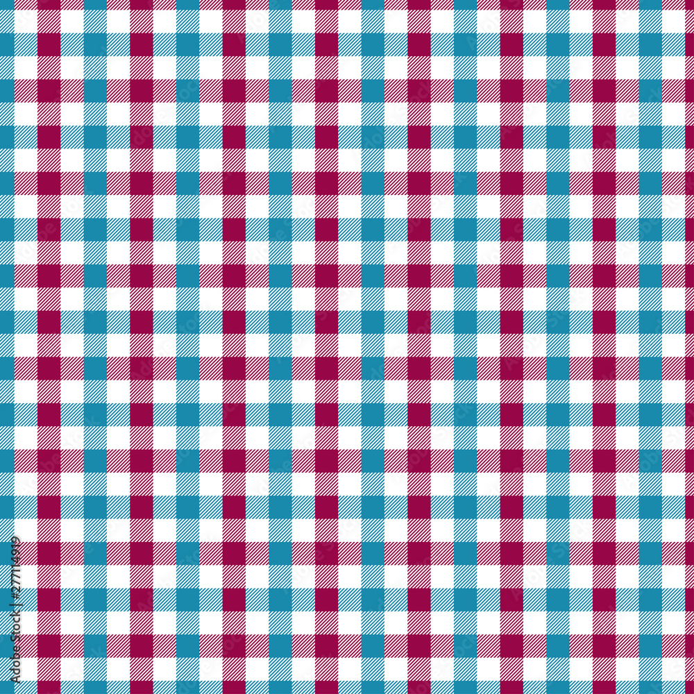 Red and Cyan Gingham pattern. Texture from rhombus/squares for - plaid, tablecloths, clothes, shirts, dresses, paper, bedding, blankets, quilts and other textile products. Vector illustration EPS 10 Red and Cyan Gingham pattern. Texture from rhombus/squares for - plaid, tablecloths, clothes, shirts, dresses, paper, bedding, blankets, quilts and other textile products. Vector illustration EPS 10