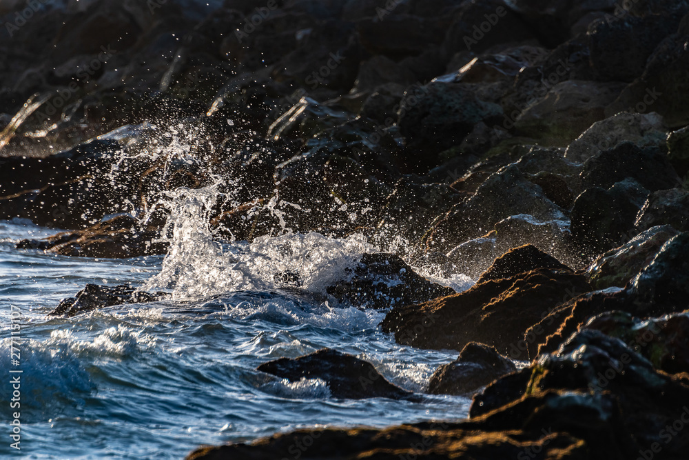 custom made wallpaper toronto digitalWaves crashing on the rocks 