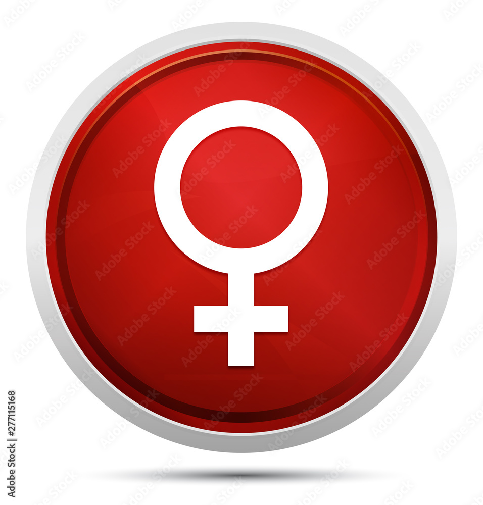 Female symbol icon Promo Red Round Button Female symbol icon Promo Red Round Button