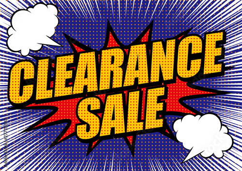爆発吹き出しクリアランスセールのPOP用のイラスト SALE｜集中線の背景・アメコミ風・漫画背景｜Concentrated bargain sale banner design