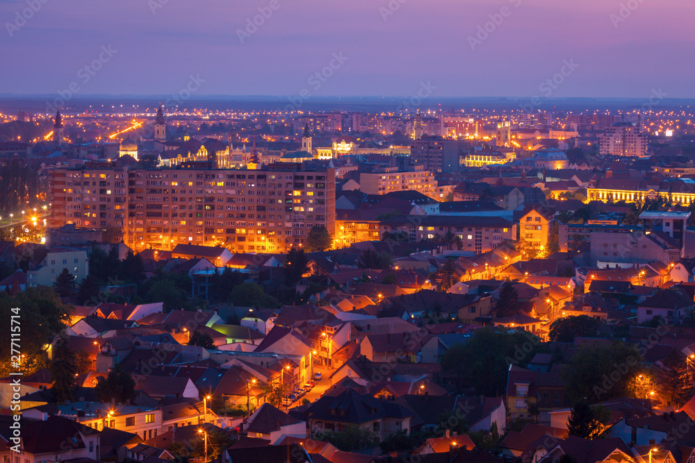 Panorama of Oradea at evening