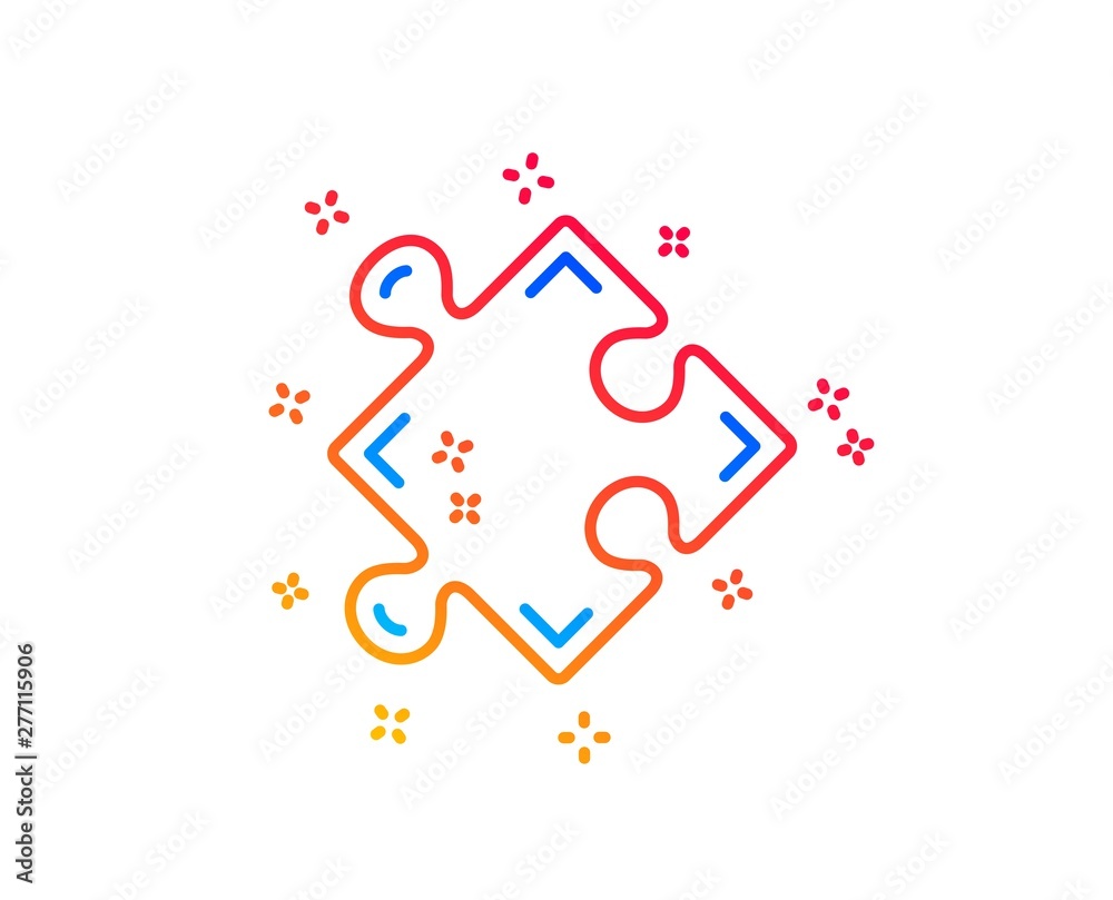 Strategy line icon. Puzzle symbol. Logical knowledge sign. Gradient design elements. Linear strategy icon. Random shapes. Vector Strategy line icon. Puzzle symbol. Logical knowledge sign. Gradient design elements. Linear strategy icon. Random shapes. Vector