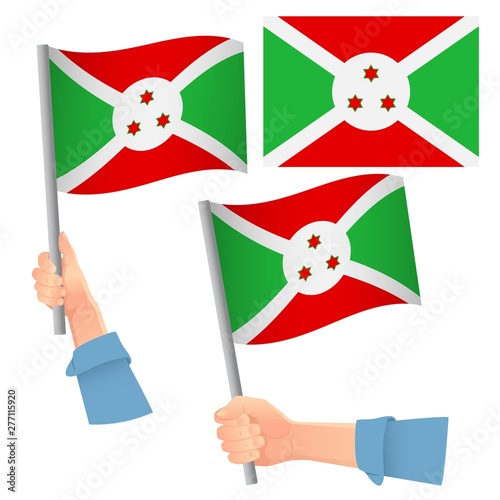 Burundi flag in hand set