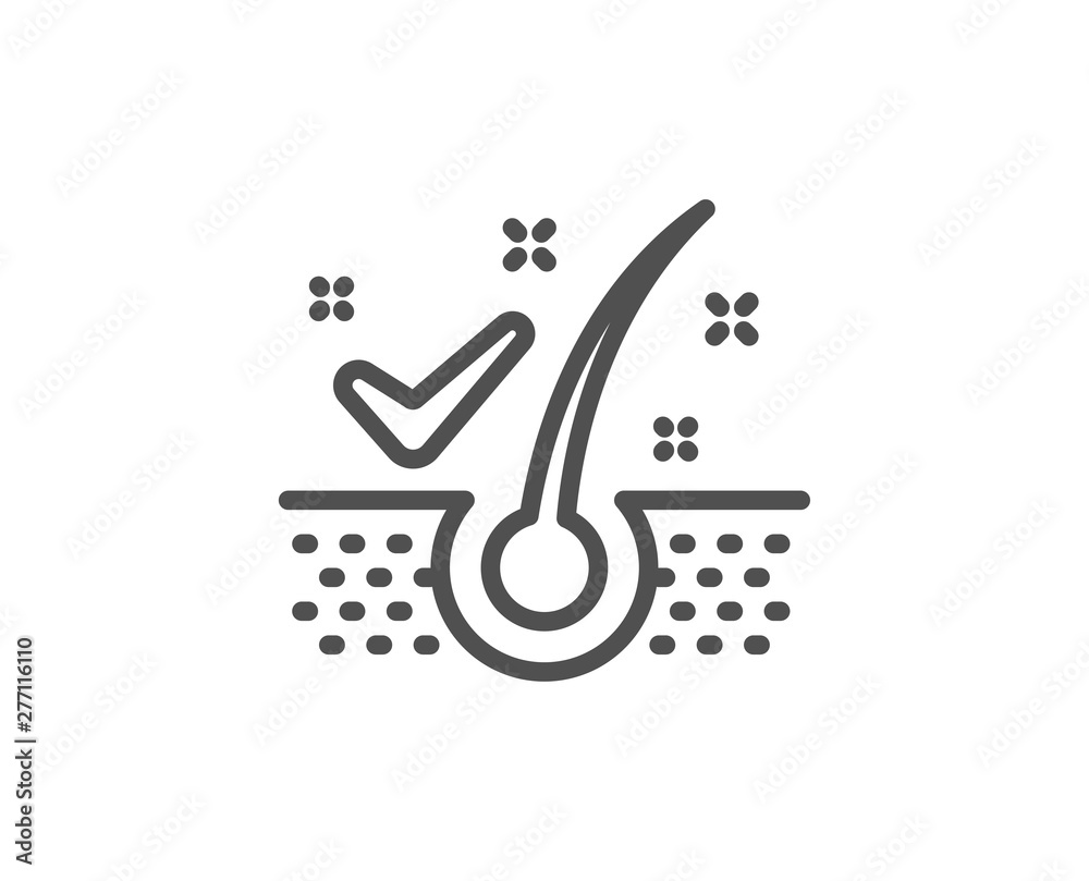 Anti-dandruff flakes line icon. Dandruff shampoo sign. Clean hair symbol. Quality design element. Linear style anti-dandruff flakes icon. Editable stroke. Vector Anti-dandruff flakes line icon. Dandruff shampoo sign. Clean hair symbol. Quality design element. Linear style anti-dandruff flakes icon. Editable stroke. Vector