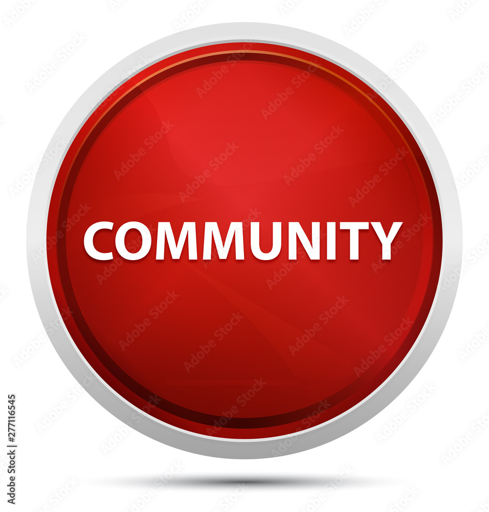 Community Promo Red Round Button Community Promo Red Round Button