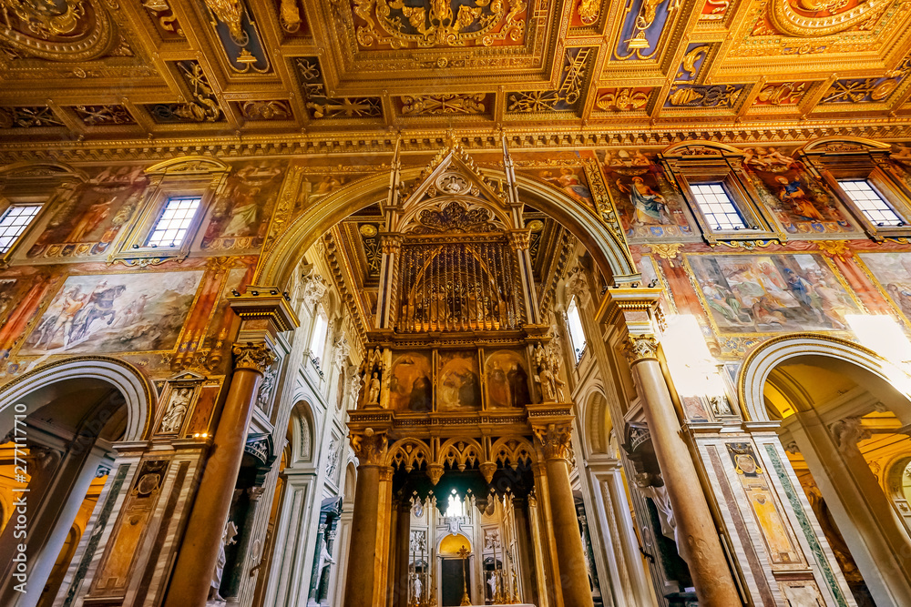 Obraz premium High Altar Ciborium Basilica Saint John Lateran Cathedral Rome Italy