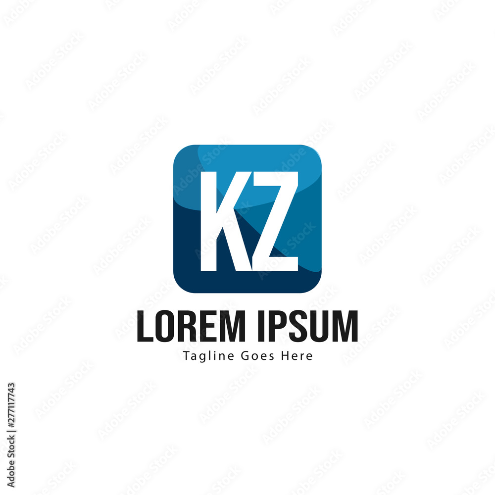 Initial KZ logo template with modern frame. Minimalist KZ letter logo vector illustration Initial KZ logo template with modern frame. Minimalist KZ letter logo vector illustration