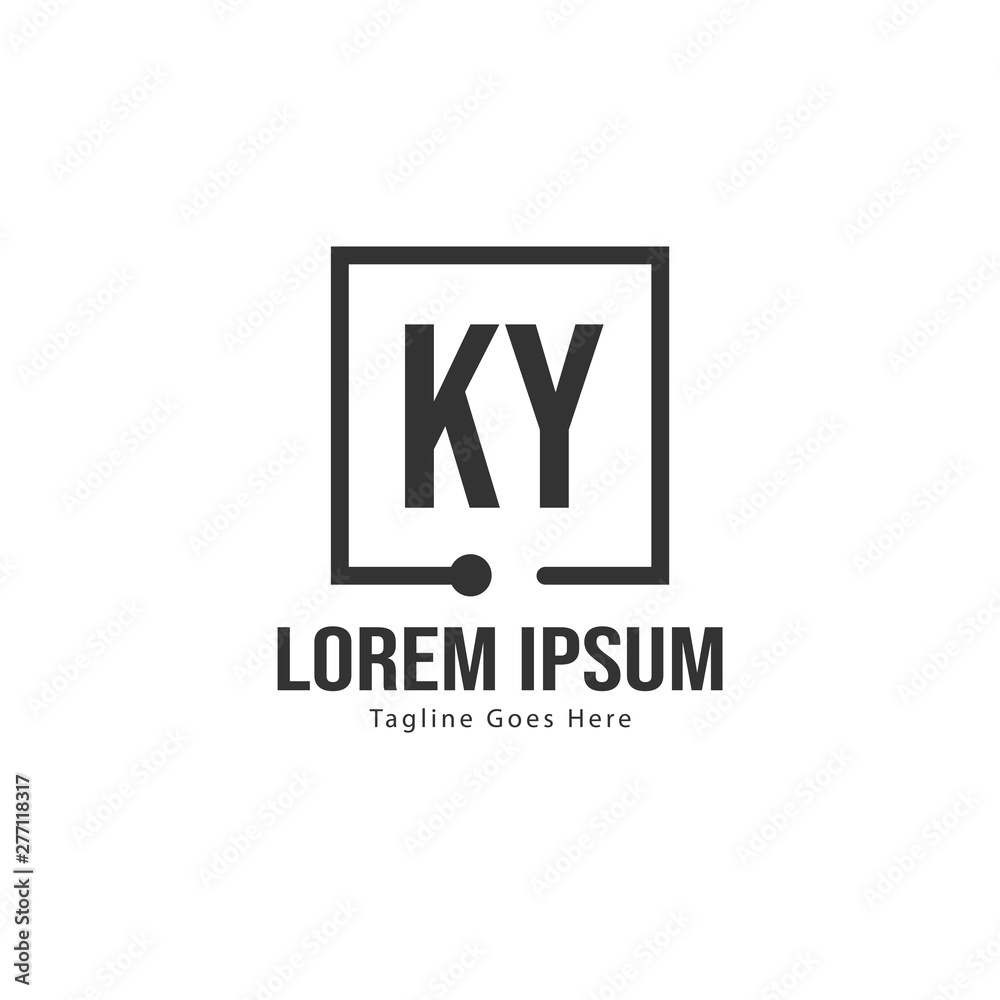 Initial KY logo template with modern frame. Minimalist KY letter logo vector illustration Initial KY logo template with modern frame. Minimalist KY letter logo vector illustration