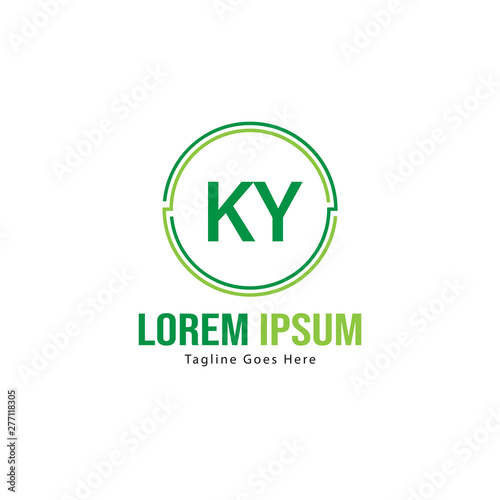Free Download Initial KY logo template with modern frame. Minimalist KY letter logo vector illustration - GFXLoad