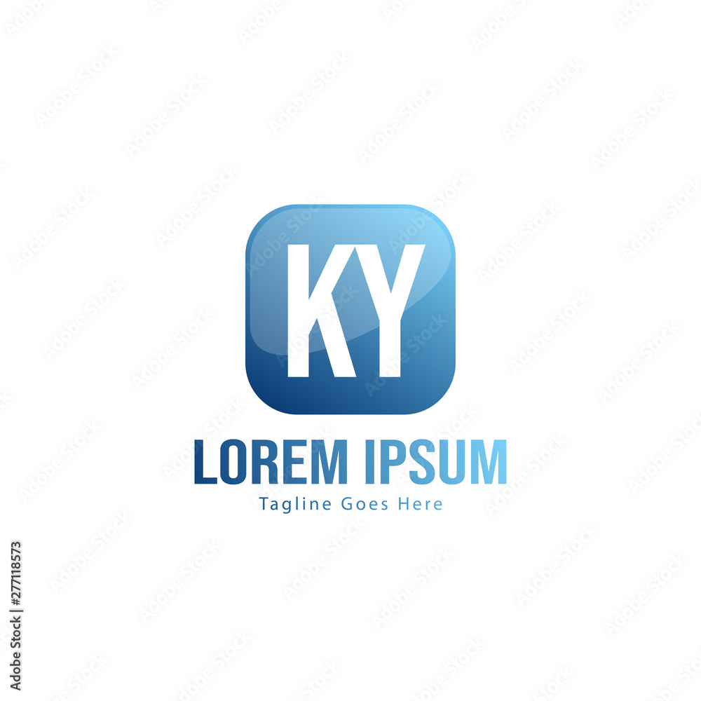 Initial KY logo template with modern frame. Minimalist KY letter logo vector illustration Initial KY logo template with modern frame. Minimalist KY letter logo vector illustration