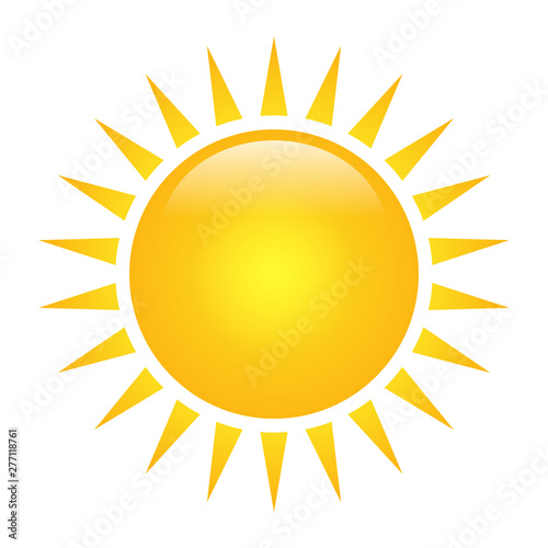 Vector sun solar icon isolated on white background