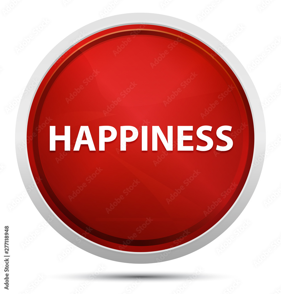 Happiness Promo Red Round Button Happiness Promo Red Round Button